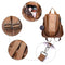 Pure Color Knapsack Women Large Backpacks Anti-theft Rucksack (Light Brown) SN9F
