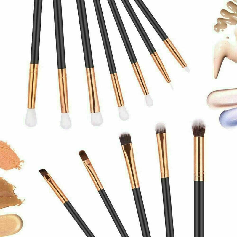 12pcs Eye Cosmetic Brush Set Eyeshadow Eyebrow Blending Br Set Makeup Brush G5E1