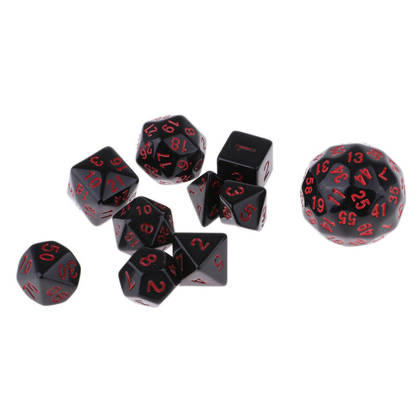 Pack Of 10 Polyhedral Dice For  DND Math Teaching Red