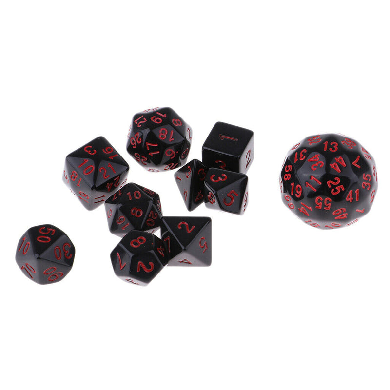 Pack Of 10 Polyhedral Dice For  DND Math Teaching Red