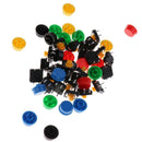 25pcs Tactile Push Button Touch Micro 12x12x7.3mm Round Keycap Assorted Kit