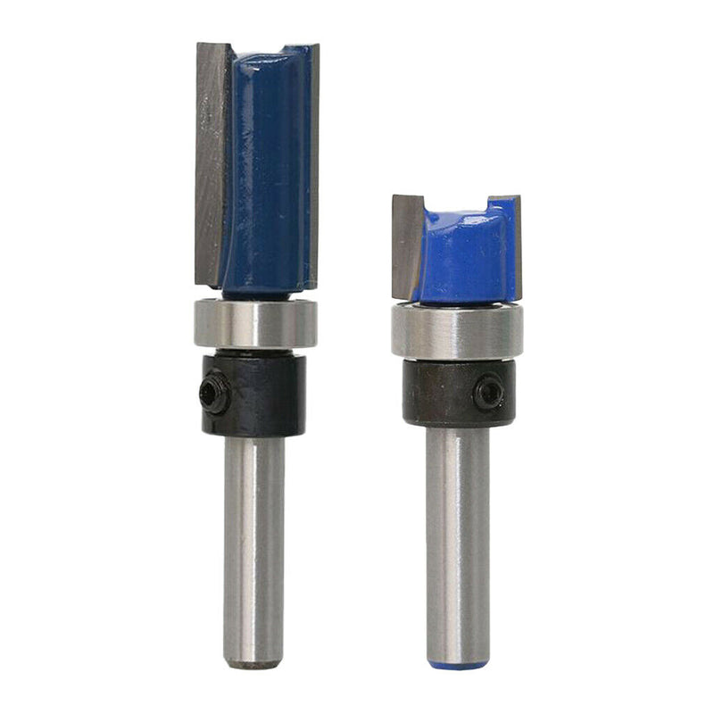 2pcs 1/4 Shank Top Bearing Flush Trim Pattern Router Bits for Slotting, Trimming