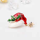 Brooch for Christmas Series Hat Shape Christmas Buttonhole Pins Badge Jewel