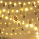 4m LED String Lights Card Photo Clip Holder Fairy Garland Lamp (Warm White)