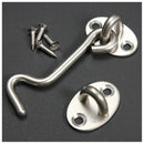 1set Stainless Steel Cabin Hook Eye Shed Gate Door Latch Silent Holder Silv Y4A1