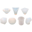 7Pcs Large Casting Molds Silicone Paperweight Molds Including Sphere/Pyrami D9M5