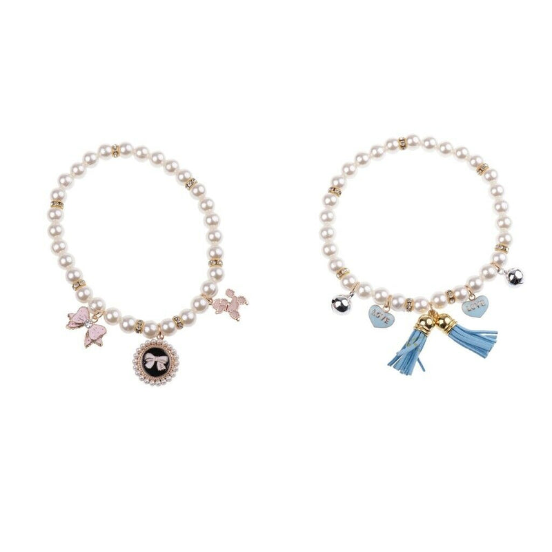 2pcs Cutie Pet Cat Dog Beads Pendant Necklace Charm Neck