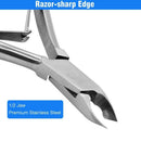 Professional Stainless Steel Cuticle Trimmer - Nail Nipper With Double Spri B3E3