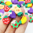 50 x Mini Cute Novelty Fruit Pencil Eraser Stationery For Kids Children Gi VHJ