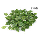 7 Packs Creeper Leaf Flowers Plastic Artificial Vine Wall Garden Decor Hanging