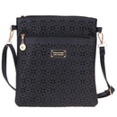 Leisure Hollow Out Women Wallet Shoulder Crossbody Bag (Black)
