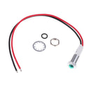 10mm 12VDC Car Truck Boat Metal LED Indicator Dash Light with Wire Green