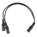 28cm 3.5mm Female to Dual Jack Female Y Splitter Stereo Audio Cable Black