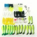 62Pcs Fishing Tackle Silicone Soft Baits Lures Fishing Jig Hooks Carp Acces F8G9