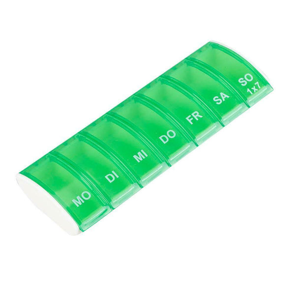 7 Days Pill Case 7 Grids Mini Medicine Splitter Tablet Storage Box (Green)