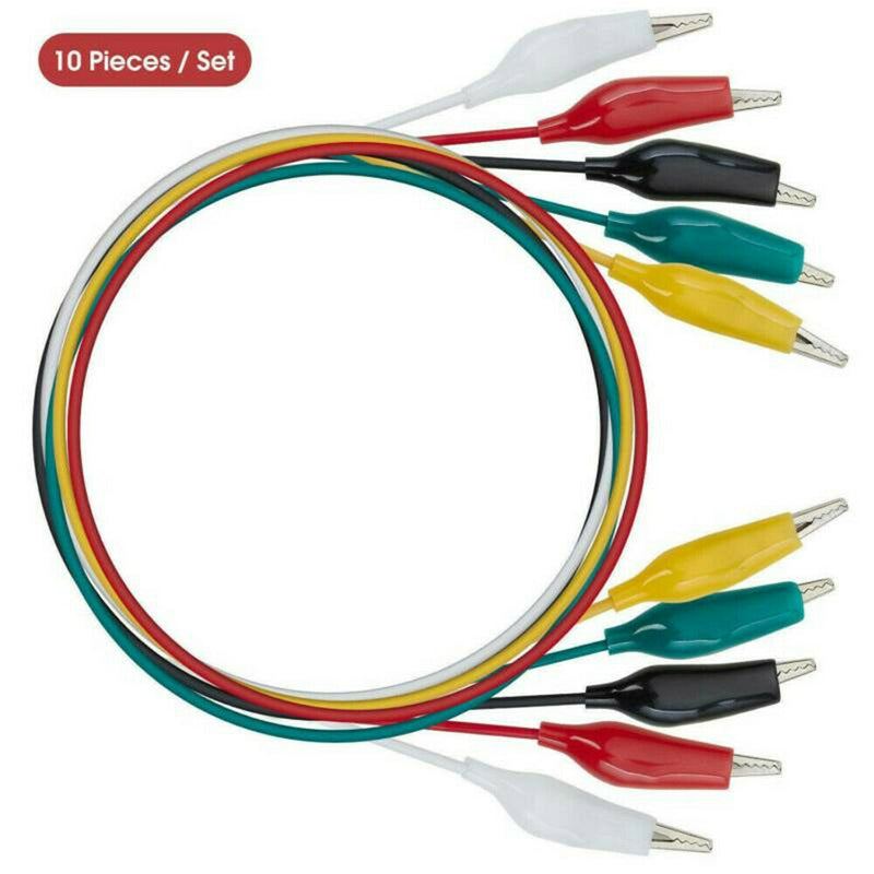 10* Alligator Clip Test Leads Set WG-026 Dual Ended Jumper Wire Cable 5 Colors
