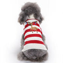 Stripe Christmas Reindeer Dog Sweater Knitted Jumpsuit Winter Clothes Red_M