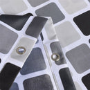 Black+white+gray Plaid Bathtub Bathroom Fabric Shower Curtain Waterproof Mi