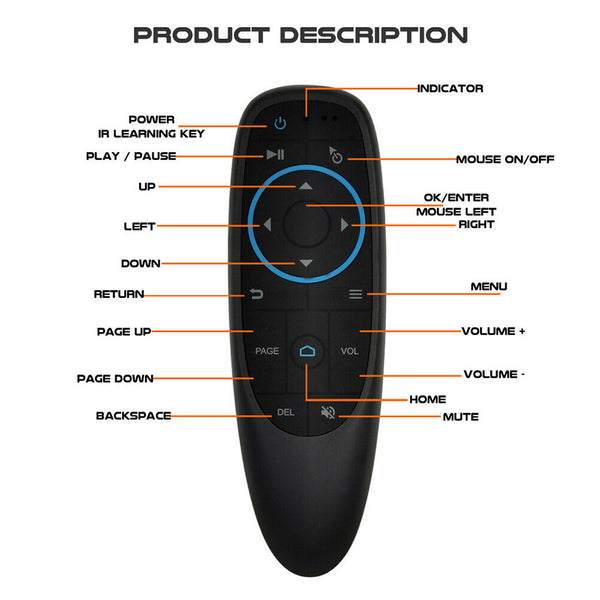 G10BTS Wireless Bluetooth Air Mouse 6-Axis Gyroscope 17 Keys Smart Remote