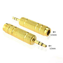6.5 mm Socket Female to 3.5 mm Plug Male Stereo Audio Adapter Jack Microphon_kz