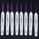 8pcs Plastic Handle Aluminium Crochet Hooks Sweater Knitting Needles Set