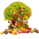 Baby Toddler Wooden Threading Beads Lacing Shapes Activity Cognition Toys