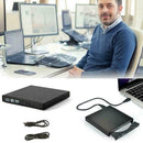 USB External Drive DVD CD RW Disc Burner Combo Reader Laptop Windows E9E1