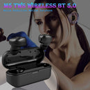 M5 TWS Wireless BT 5.0 Earphones Noise Cancelling Headset Earbuds with Mic