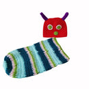 Newborn Baby 100-Days Photo Suit Cartoon Hat Sleeping Bag 2pcs Knitted Set