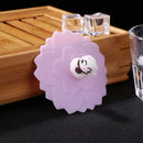 Silicone Cup Lid Transparent Heat-resistant Dustproof Reusable (Money Cat) A