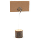 30 Pcs Rustic Wood Place Card Holders with Swirl Wire Wooden Bark Memo Hold