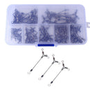 70pcs 3 Way Fishing Swivels Long Leg O-shape Rolling Swivels Fishing Tackle