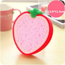 4 Pcs Creative Kitchen Fruit Sponge Scrub Dishcloth Decontamination Dishwas