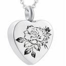 Rose Flower Cremation for Ashes Necklace Keepsake Pendant Jewelry Memorial G Gw