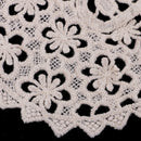 Fabric Venise Venice Flower Motif Lace Trims Sewing Collar Appliques Beige