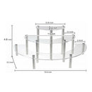 3 Step Tier Clear Clear Acrylic Retail Counter Display Riser Stand Half Moon