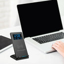 Electric LCD Digital Alarm Clock w/ Wireless Charging Pad Phone Charger Stand