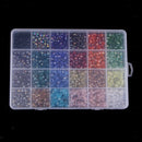 1200PCS 24 Mixed Color Crystal Faceted Glass Beads Spacer Loose Beads Charms for