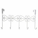 5 Hanger White Towel Hat Coat Clothes Wall Hook Over Door Bathroom M6E2