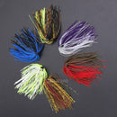 6 Bundles Silicone Skirts DIY Salty Rubber Jig Lures Squid Fishing Bait Tackle