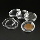 100Pcs 30mm Clear Plastic Round Coin Cases Capsules Container Holder