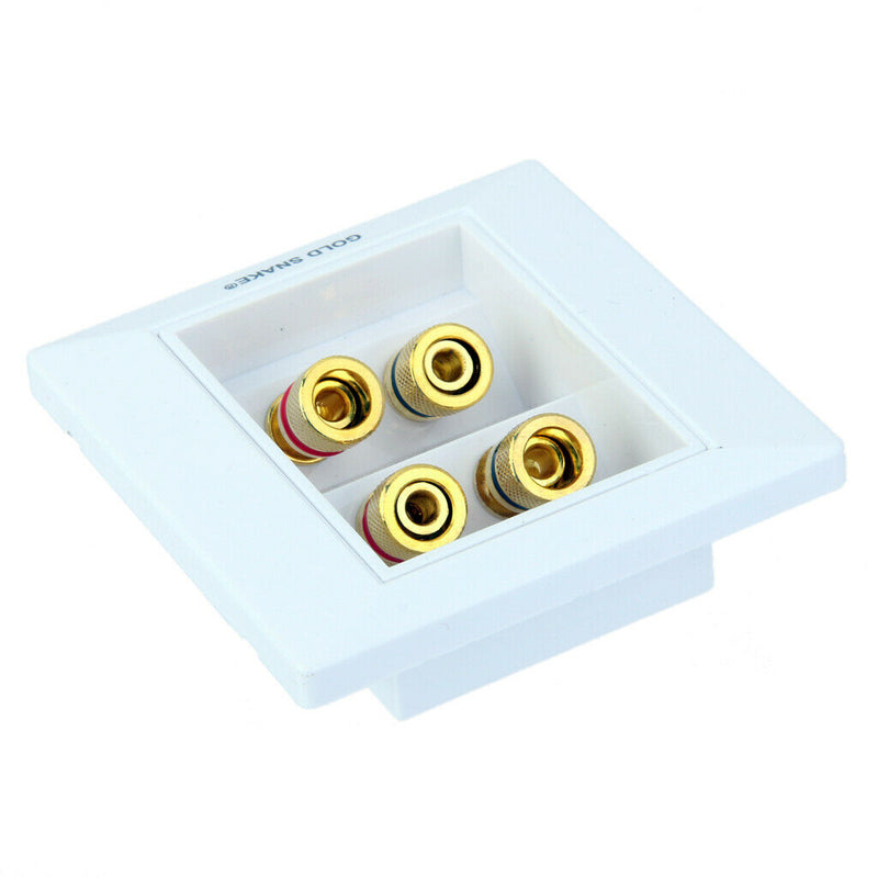2pcs Speaker Wall Face Plate with 2+4 Golden Binding Posts Banana Plug