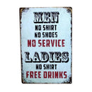 20x30cm Metal Tin Sign Poster Wall Plaque Bar Tavern Garage Plate Men&Ladies