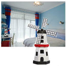 Solar power Windmill Lighthouse Spinner Garden Lawn mu Lamp Lights Decor LE C3N8
