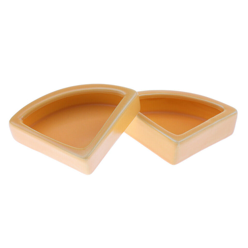 4x Reptile Food or Water Dish Worm Bowl Ceramic Dish Mealworm Feeder Angle