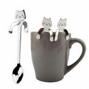 HOT Stainless Steel Cat Coffee Drink Spoon Hanging Cups Teaspoon Kitchen Tool