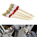 10x 25mm Soft Car Wash Detailing Brush Wood Handle For Clean Trim Seat Wheel Kit