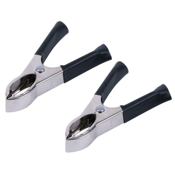 2Red+ 2Black 30A 75mm Nickel Coated Car Battery Test Clips Alligator Clamps