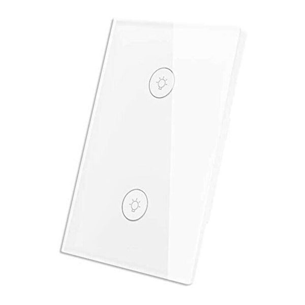 2 Gang WiFi Smart Light Wall Switch Touch Panel Voice Control US Standard A#S