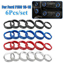 6 Pieces Aluminum Audio A/C Button Cover Decoration Twist Switch Ring Trim for